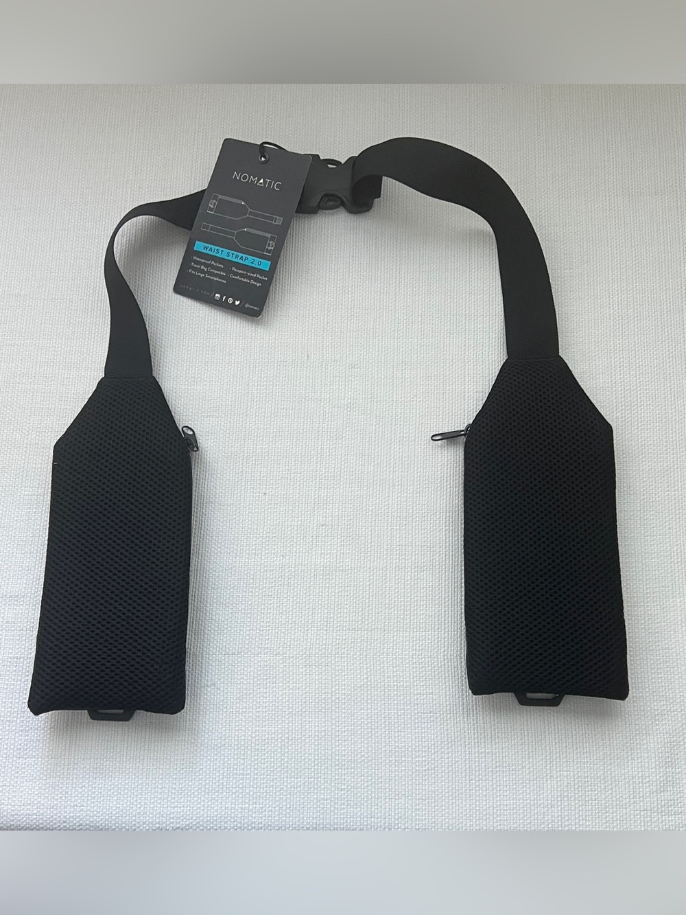NOMATIC Waist Straps 2.0 Black Padded Travel Hip Belt